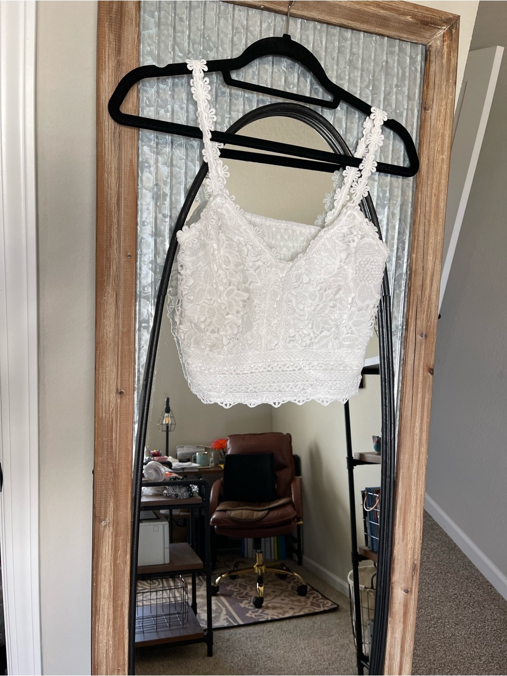 White Lace Crop Top